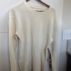 PacSun Men's Cream Waffle Crewneck Sweater